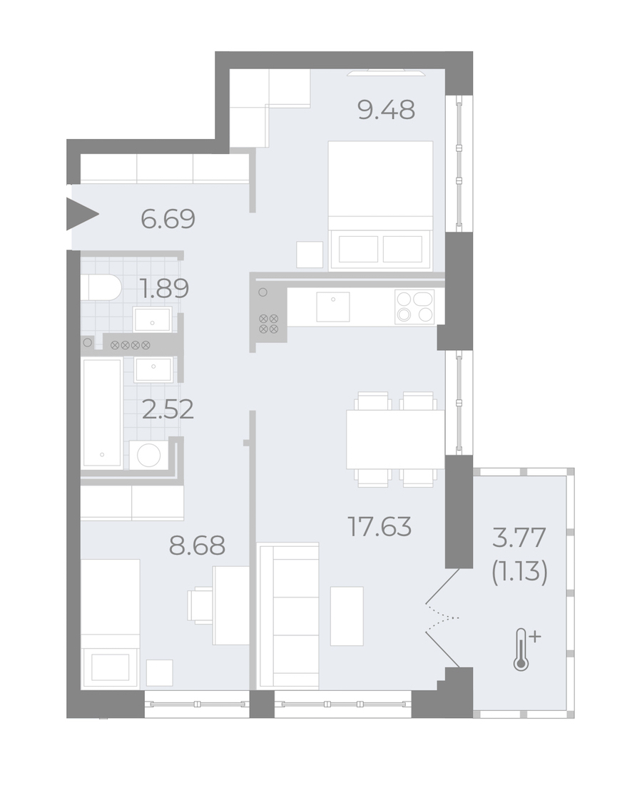 Двухкомнатная квартира в : площадь 48.02 м2 , этаж: 5 – купить в Санкт-Петербурге
